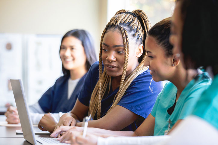 young women in classroom