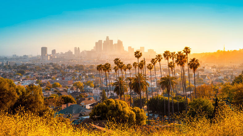 los angeles downtown from above