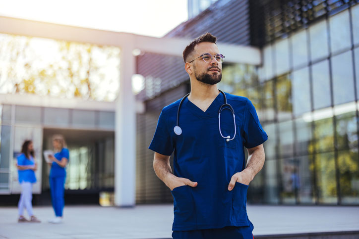 doctor outside hospital