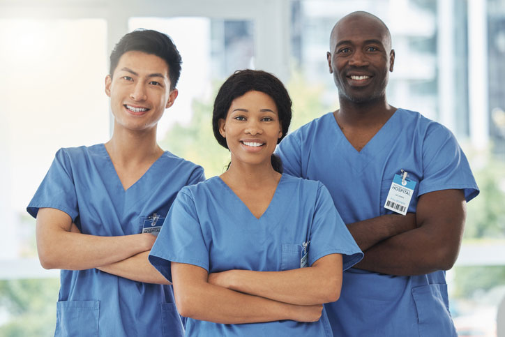 group of three nurses